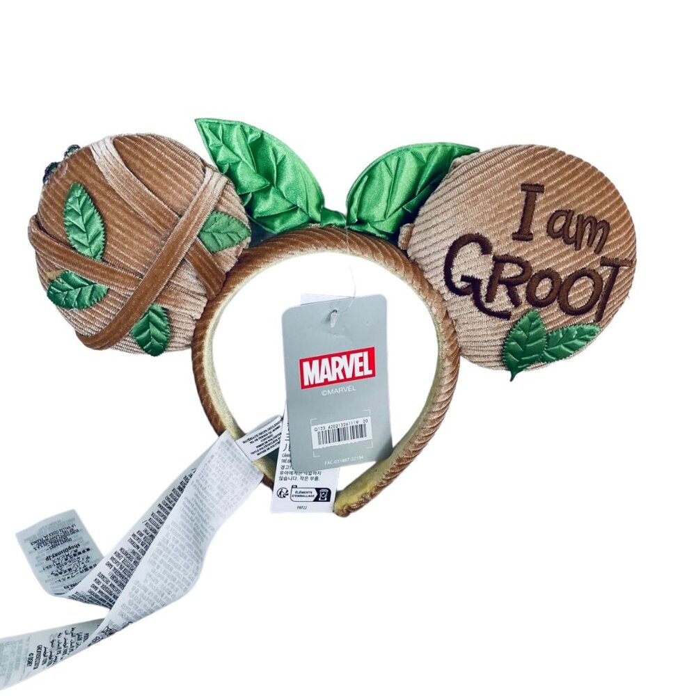 Disney Parks Marvel Guardians of the Galaxy I am Groot Minnie Mouse Ear Headband - Picture 8 of 12